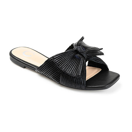 Journee Collection Womens Serlina Slide Sandals, 6 Medium, Black