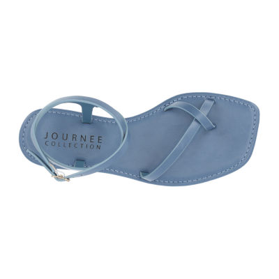 Journee Collection Womens Charra Ankle Strap Flat Sandals