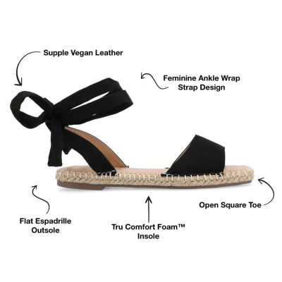 Journee Collection Womens Emelie Ankle Strap Flat Sandals