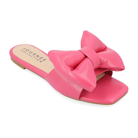 Journee Collection Womens Fayre Flat Sandals, 8 Wide, Pink