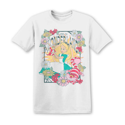 Juniors Alice Wonderland Boyfriend Tee Womens Crew Neck Short Sleeve Graphic T-Shirt
