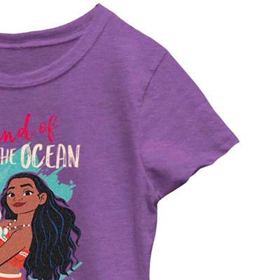 Little & Big Girls Disney Crew Neck Short Sleeve Moana Graphic T-Shirt