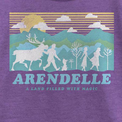 Little & Big Girls Arendelle Crew Neck Short Sleeve Frozen Graphic T-Shirt