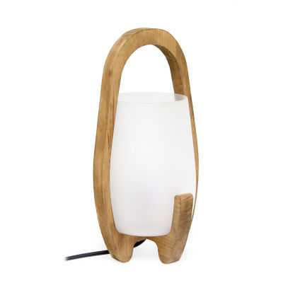 All the Rages Lalia Home Natural Wood Accented Table Lamp