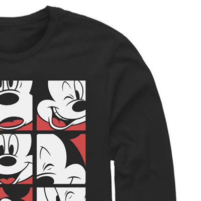 Mens Long Sleeve Mickey Mouse Graphic T-Shirt