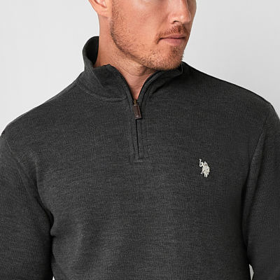 U.S. Polo Assn. Flatback Mens High Neck Long Sleeve Quarter-Zip Pullover