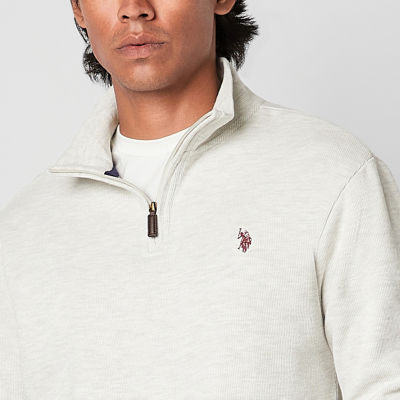 U.S. Polo Assn. Flatback Mens High Neck Long Sleeve Quarter-Zip Pullover