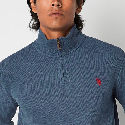 U.S. Polo Assn. Flatback Mens High Neck Long Sleeve Quarter-Zip Pullover