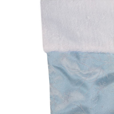 Northlight 20.5-Inch Blue And White Sheer Organza  With Faux Fur Cuff Christmas Stocking