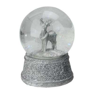Northlight 5.5in Silver Glittered Reindeer Christmas SnowGlobes