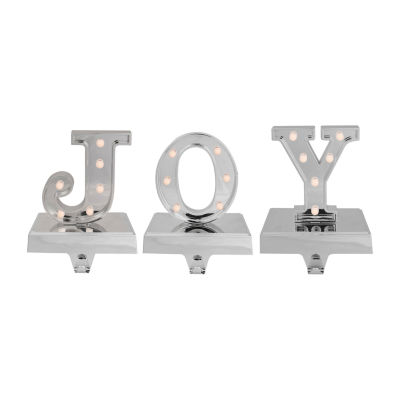 Northlight Silver Led Lighted Injoyin  6.5in 3-pc. Christmas Stocking Holder