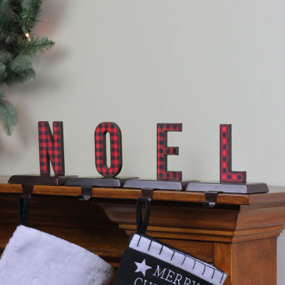 Northlight Red And Black Buffalo Plaid Innoelin 2-pc. Christmas Stocking Holder