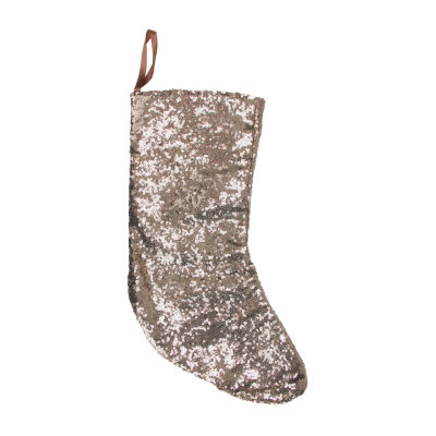 Northlight 17.5in Beige Paillette Sequins Hanging Christmas Stocking