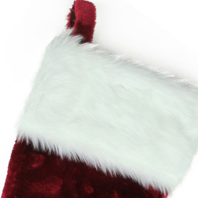 Northlight 20in Burgundy And White Traditional Christmas Stocking