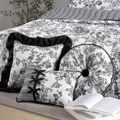 Laurel Manor Toile Garden Oblong Throw Pillow