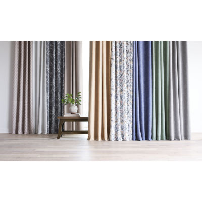 Linden Street Bayshore Print Energy Saving 100% Blackout Grommet Top Single Curtain Panel