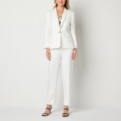 Black Label by Evan-Picone Linen Womens Straight Fit Straight Suit Pants