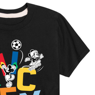 Disney Collection Little & Big Boys Crew Neck Short Sleeve Mickey Mouse Graphic T-Shirt