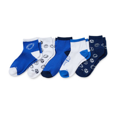 Thereabouts Little & Big Boys 10 Pair Quarter Ankle Socks