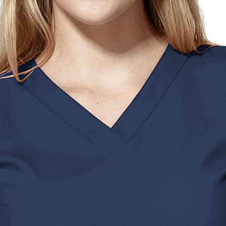 Wink W123 Basic Womens Plus V Neck Moisture Wicking Wrinkle Resistant Quick Dry Short Sleeve Scrub Top, 3x-large, Blue