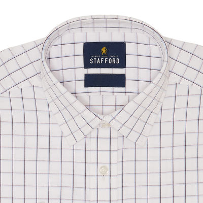 Stafford Big and Tall Advanced Performance Sweat Repel Mens Regular Fit Stretch Fabric Wrinkle Free Long Sleeve Dress Shirt