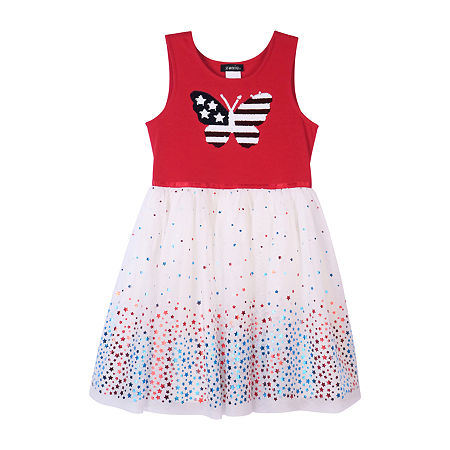 Lilt Little Girls Sleeveless Tutu Dress, 5, Red