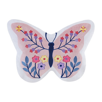 INK+IVY Kids Pink Butterfly Throw Pillow