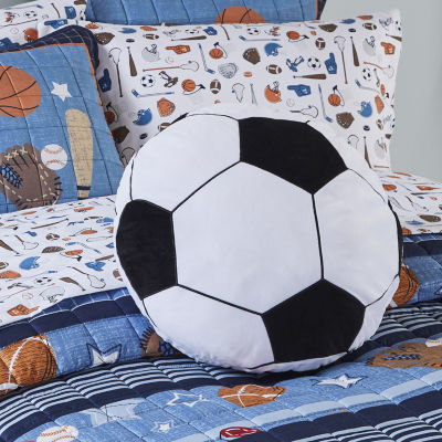 INK+IVY Kids Soccer Ball Round Throw Pillow