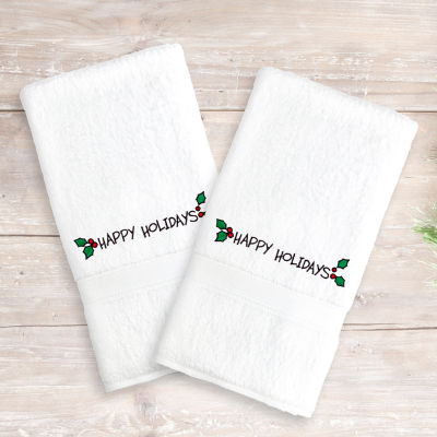 Linum Home Textiles Happy Holiday Ornamnt 2-pc. Hand Towel