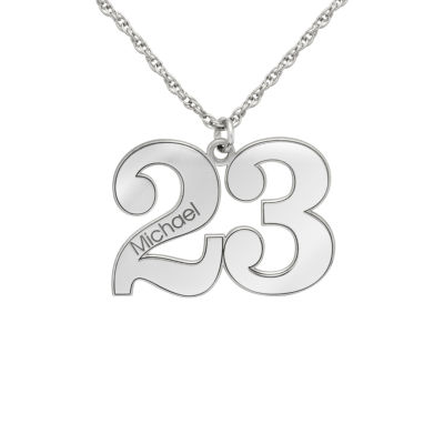 Personalized Womens Sterling Silver Pendant Necklace