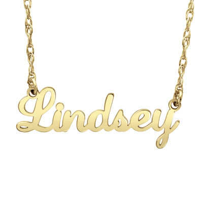 Personalized Womens 10K Gold Pendant Necklace