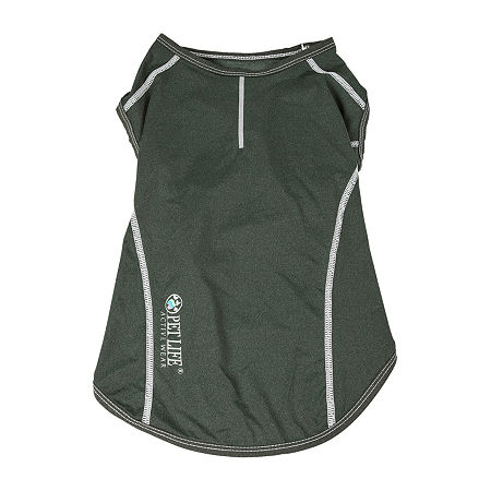 Pet Life Active 'Racerbark' 4-Way Stretch Performance Active Dog Tank Top T-Shirt, Small, Green