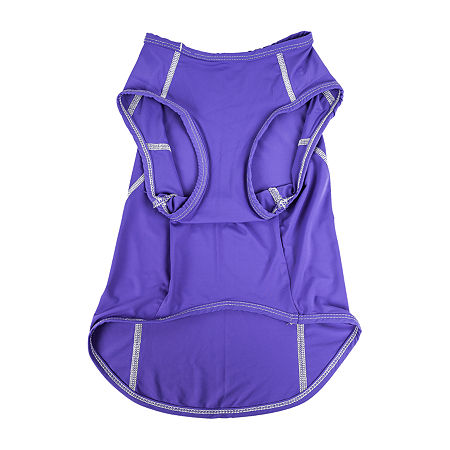 Pet Life Active 'Racerbark' 4-Way Stretch Performance Active Dog Tank Top T-Shirt, X-large, Purple