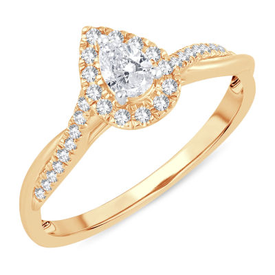 Womens / CT. T.W. Natural White Diamond 10K Gold Pear Engagement Ring