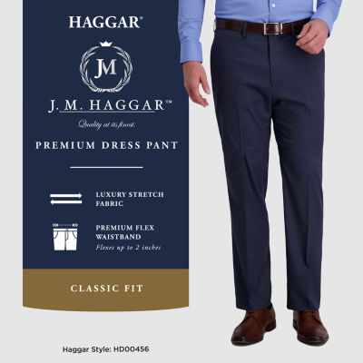 HAGGAR J.M Haggar® Mens 4 Way Stretch Classic Fit Flat Front