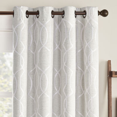 Eclipse Ambiance Lattice Draft Stopper Grommet Top Energy Saving 100% Blackout Single Curtain Panel