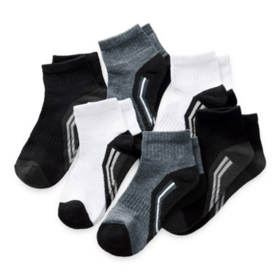 Xersion Little & Big Boys 6 Pair Quarter Socks, Color: Black Pop - JCPenney