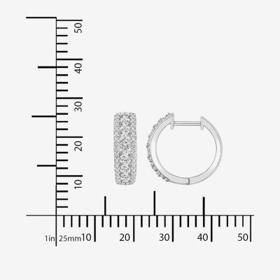 Diamonart Womens Cubic Zirconia Sterling Silver 17.1mm Hoop Earrings