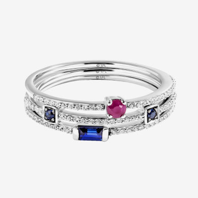Star Wars Fine Jewelry Womens 1/5 CT. T.W. Genuine Blue Sapphire Sterling Silver Stackable Ring