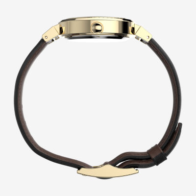 Timex Dress Womens Black Leather Bracelet Watch Tw2w48900ji