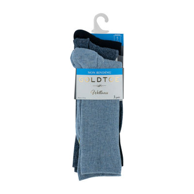 Gold Toe Non-Binding Wellness Womens 3 Pair Crew Socks