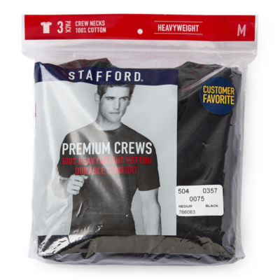 Stafford Heavyweight Mens 3 Pack Short Sleeve Crew Neck T-Shirt