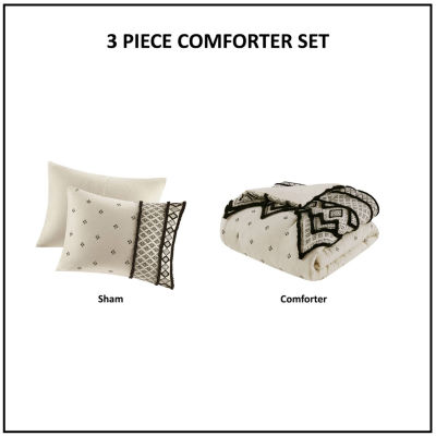INK+IVY Marta 3 Piece Flax and Cotton Blended Comforter Set