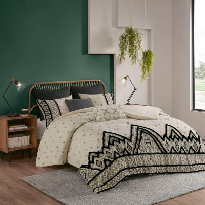 INK+IVY Marta 3 Piece Flax and Cotton Blended Comforter Set