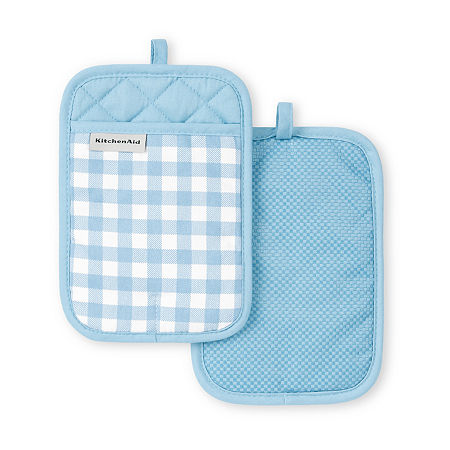 KitchenAid Gingham 2-pc. Pot Holder, One Size, Blue