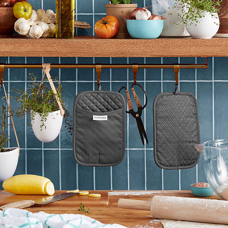 KitchenAid Asteroid 2-pc. Pot Holders, One Size, Gray