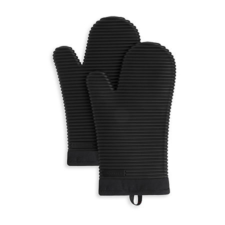 KitchenAid Ribbed Silicone 2-pc. Oven Mitt, One Size, Black