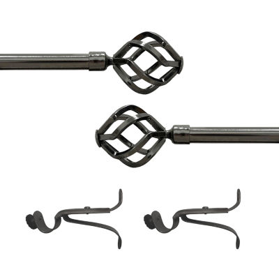 Metallo ¾in Adjustable Curtain Rod with Carrera Finial