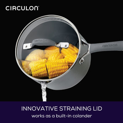 Circulon Radiance Hard Anodized 3-qt. Sauce Pan with Straining Lid