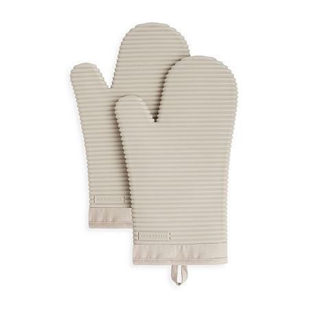 KitchenAid Ribbed Silicone 2-pc. Oven Mitt, One Size, Beige